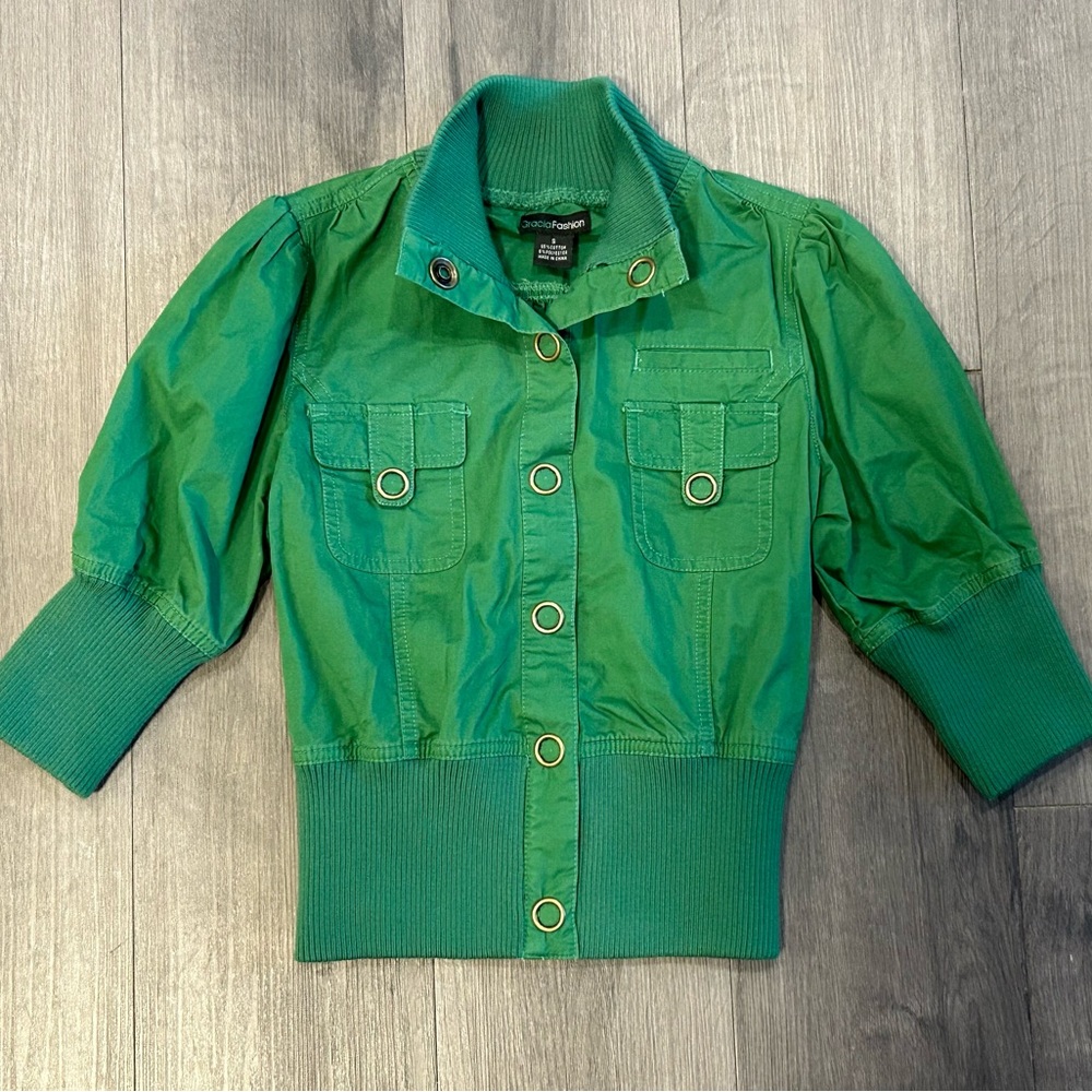 Green Snap-Up Jacket